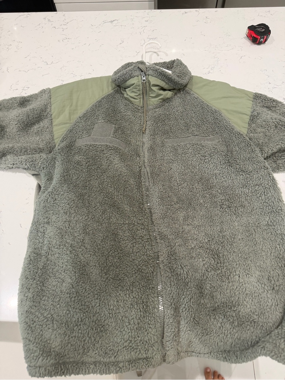 Green & Khaki military fleece jacket